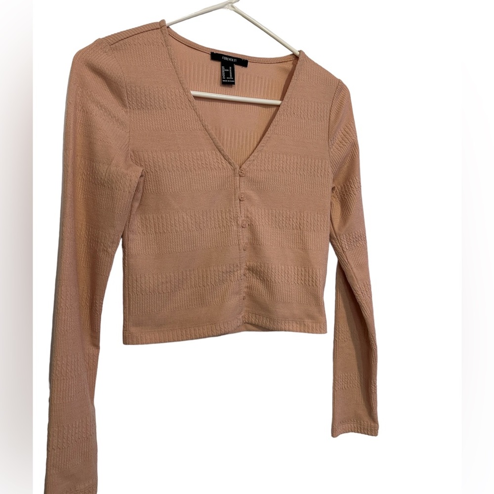 Forever 21 peach button up cardigan size M